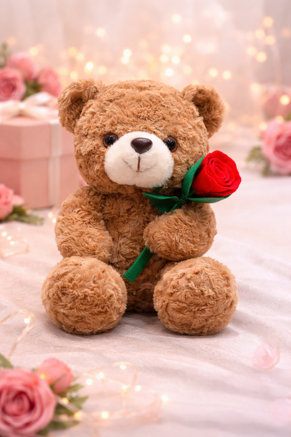 Romantic Teddy Bear with Heart – Valentine Gift Plush Toy