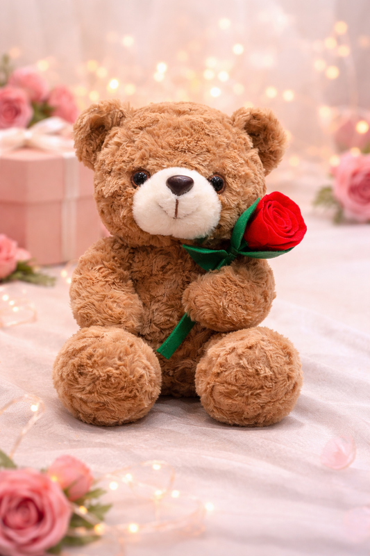 Romantic Teddy Bear with Heart – Valentine Gift Plush Toy