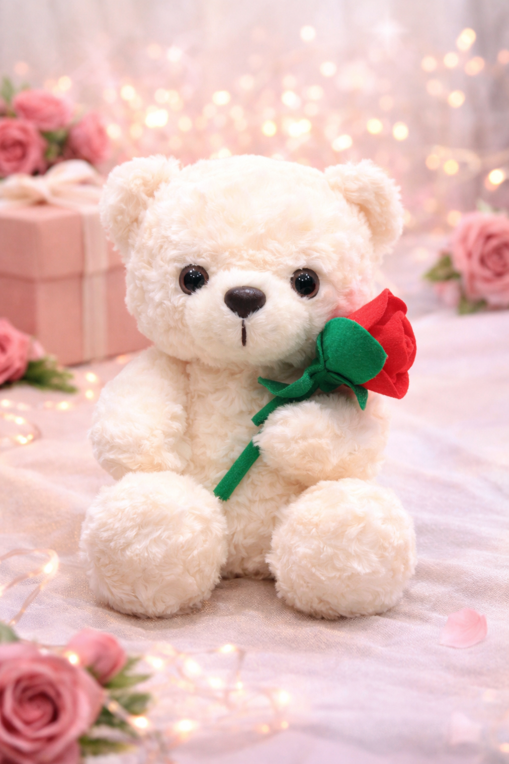 Romantic Teddy Bear with Heart – Valentine Gift Plush Toy