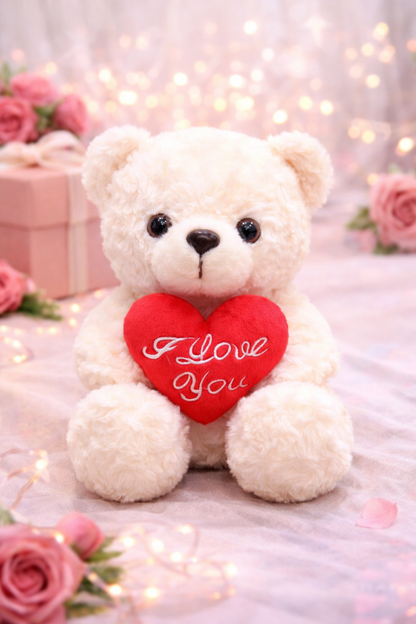 Romantic Teddy Bear with Heart – Valentine Gift Plush Toy