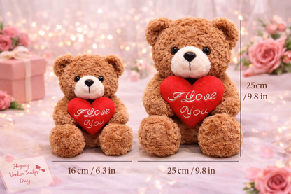 Romantic Teddy Bear with Heart – Valentine Gift Plush Toy