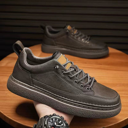 Water-Resistant Non-Slip Black Business Casual Sneakers for Men